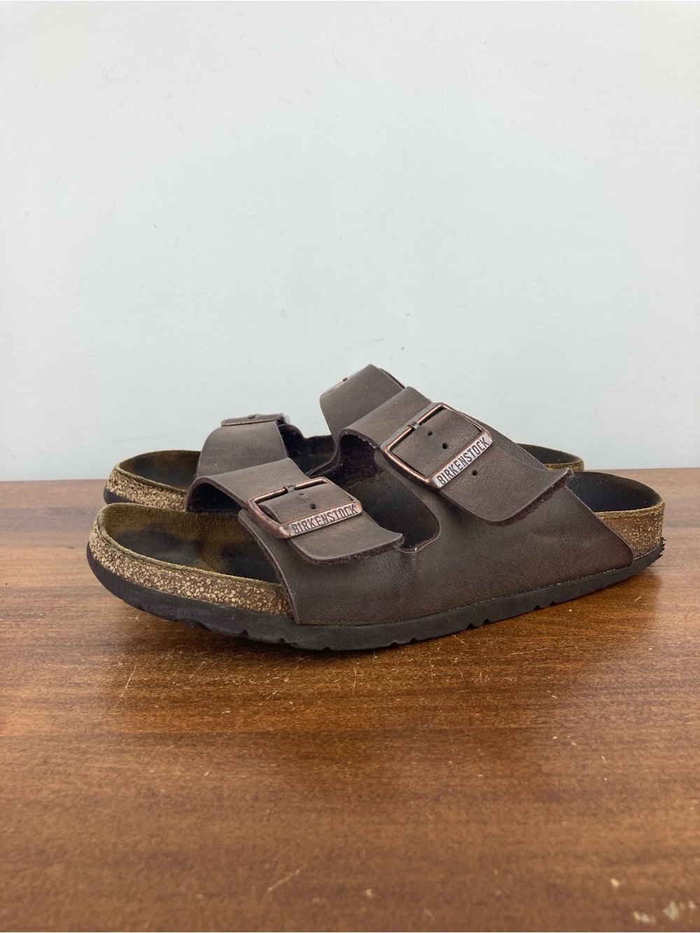 Birkenstock Arizona Brown Mocha Birkibuc Leather Unisex Sandals Size 38 L7 M5.